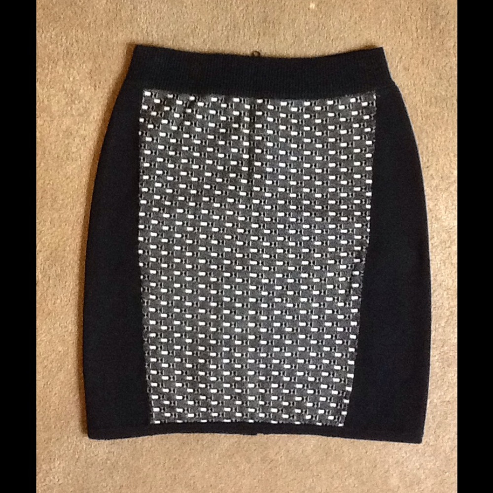 rag & bone Black and White Tweed Pencil Skirt